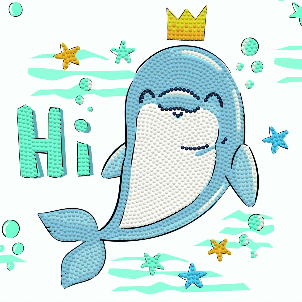 Diamond Dotz Dolphin Hi! Dotz Box Animal Diamond Painting Kits for Adults - Diamond Art Kits a Relaxing Creative Craft Kit with Dotz Gems 8.7x8.7